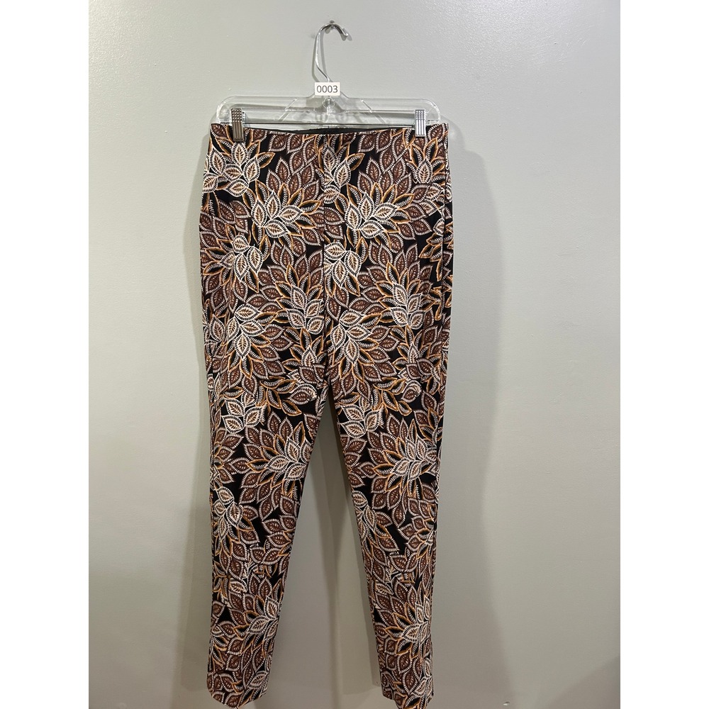 Truth by Republic Women Brown Leaf Print Elastic Waist Leggings Size M - Picture 2 of 6